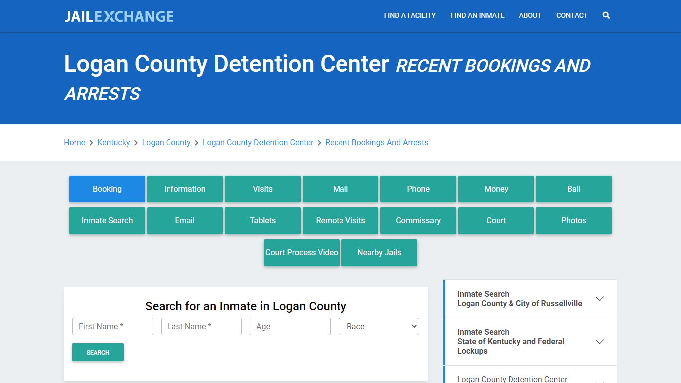 Logan County Detention Center Recent Bookings And Arrests - Jail Exchange